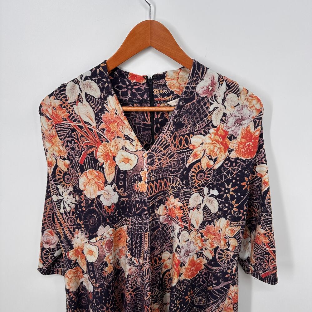 SOFT SURROUNDINGS Adamaris Floral 3/4 Sleeve Maxi Dress // XL Petite - Picture 3 of 12